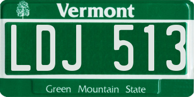 VT license plate LDJ513