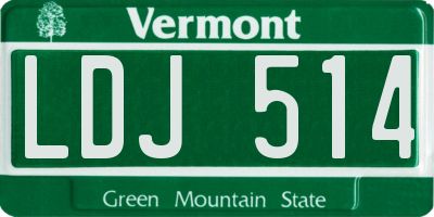 VT license plate LDJ514