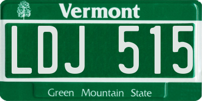 VT license plate LDJ515