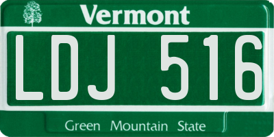 VT license plate LDJ516