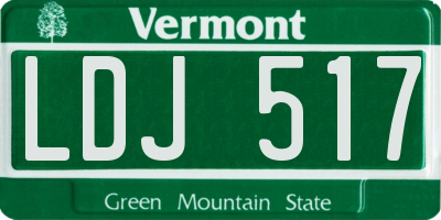 VT license plate LDJ517