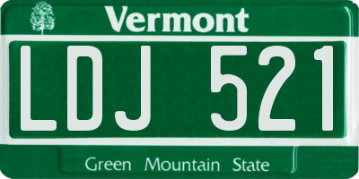 VT license plate LDJ521