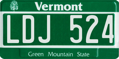 VT license plate LDJ524