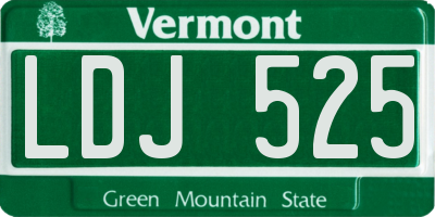 VT license plate LDJ525