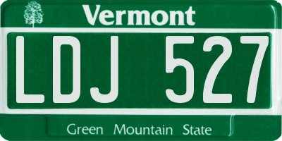 VT license plate LDJ527