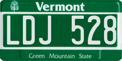VT license plate LDJ528