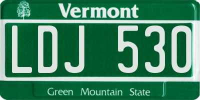 VT license plate LDJ530