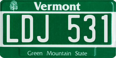 VT license plate LDJ531