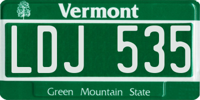 VT license plate LDJ535