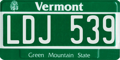 VT license plate LDJ539