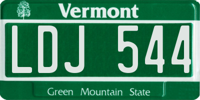 VT license plate LDJ544