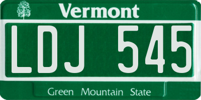 VT license plate LDJ545
