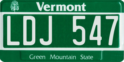 VT license plate LDJ547