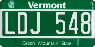 VT license plate LDJ548