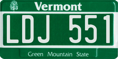 VT license plate LDJ551