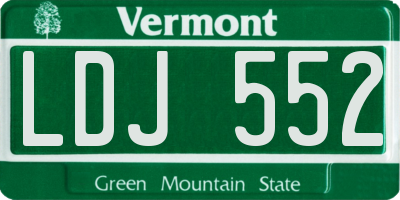 VT license plate LDJ552