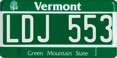 VT license plate LDJ553