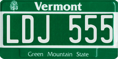 VT license plate LDJ555
