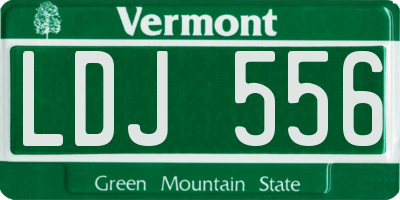 VT license plate LDJ556