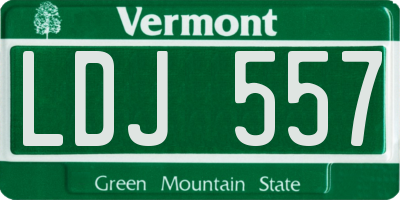 VT license plate LDJ557