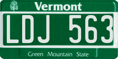 VT license plate LDJ563