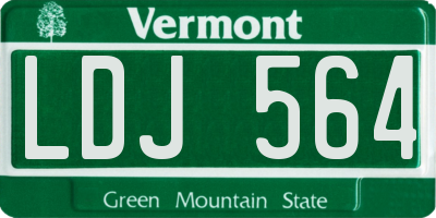 VT license plate LDJ564