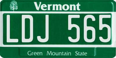 VT license plate LDJ565