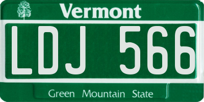 VT license plate LDJ566