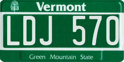VT license plate LDJ570