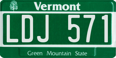 VT license plate LDJ571