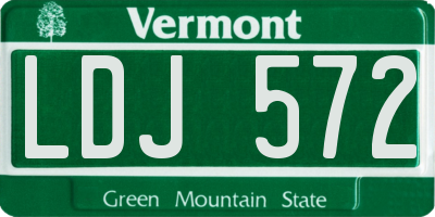 VT license plate LDJ572