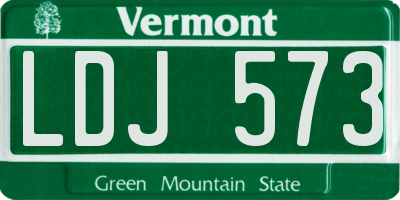VT license plate LDJ573