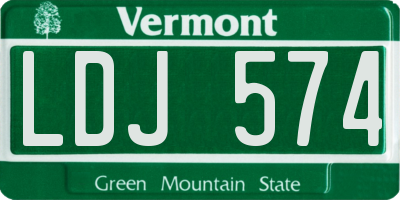 VT license plate LDJ574