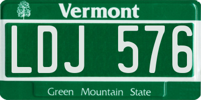 VT license plate LDJ576