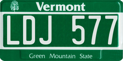 VT license plate LDJ577