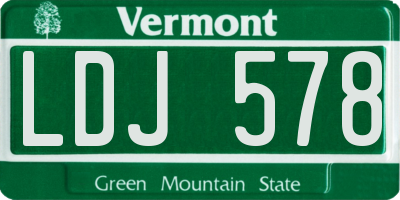 VT license plate LDJ578