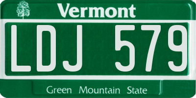 VT license plate LDJ579