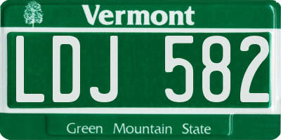 VT license plate LDJ582