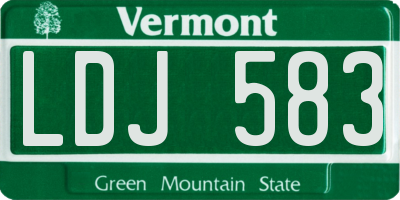 VT license plate LDJ583