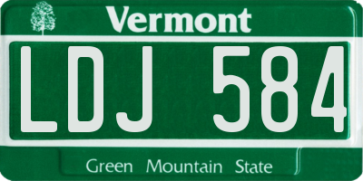 VT license plate LDJ584