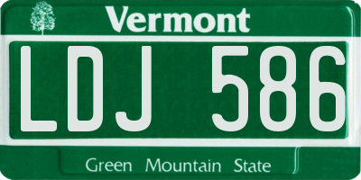 VT license plate LDJ586