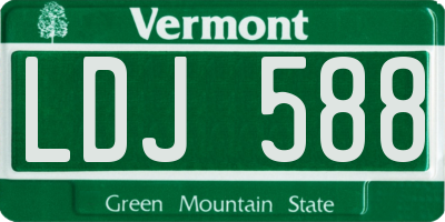 VT license plate LDJ588