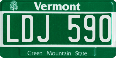 VT license plate LDJ590