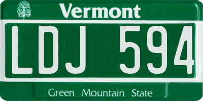 VT license plate LDJ594