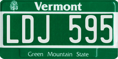 VT license plate LDJ595