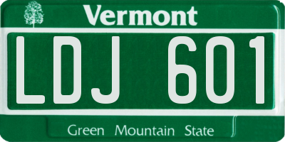 VT license plate LDJ601