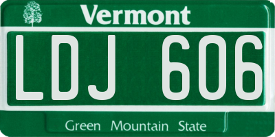 VT license plate LDJ606