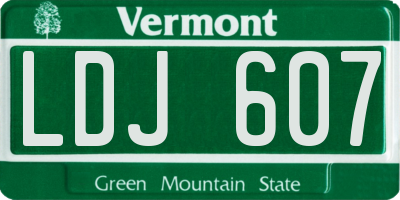 VT license plate LDJ607