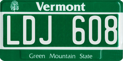 VT license plate LDJ608