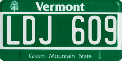 VT license plate LDJ609